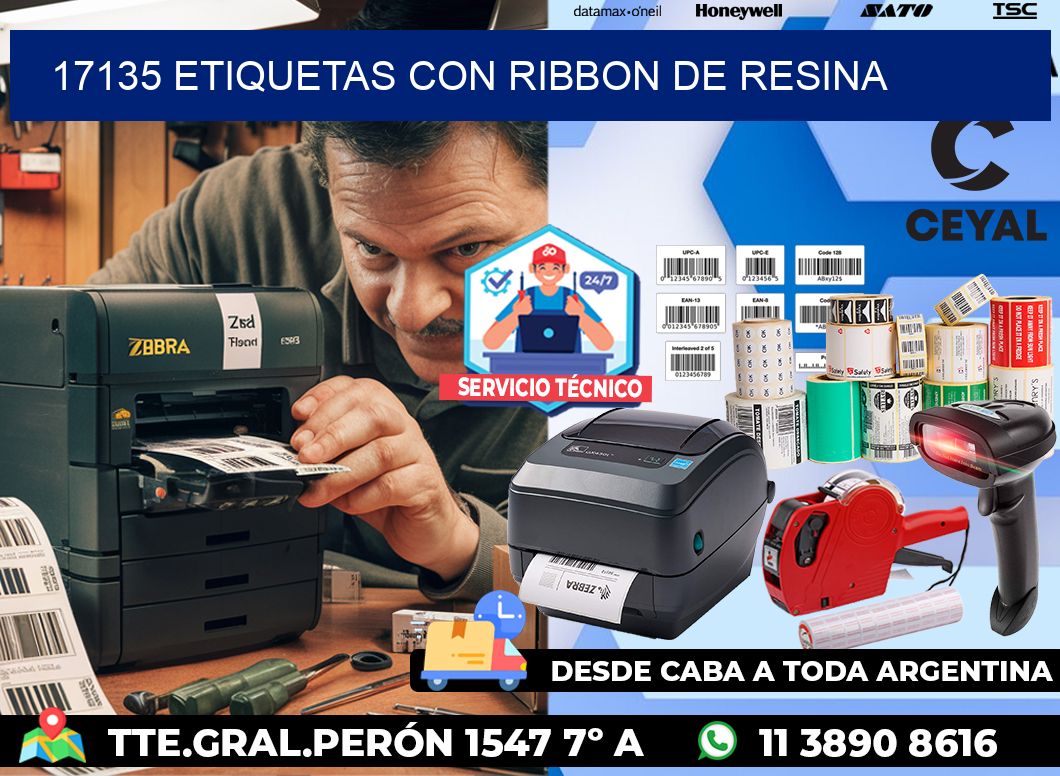 17135 etiquetas con ribbon de resina