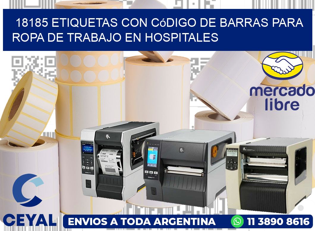 18185 Etiquetas con código de barras para ropa de trabajo en hospitales
