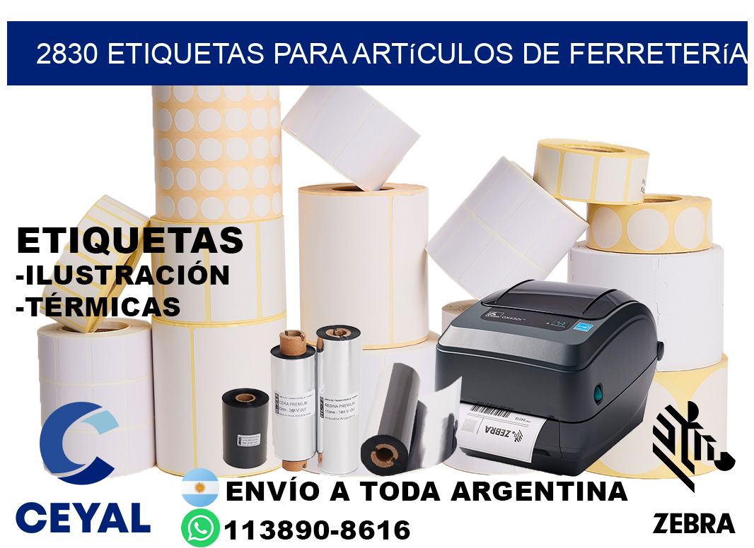 2830 Etiquetas para artículos de ferretería
