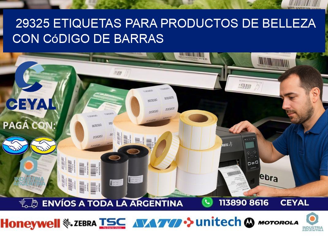 29325 etiquetas para productos de belleza con código de barras