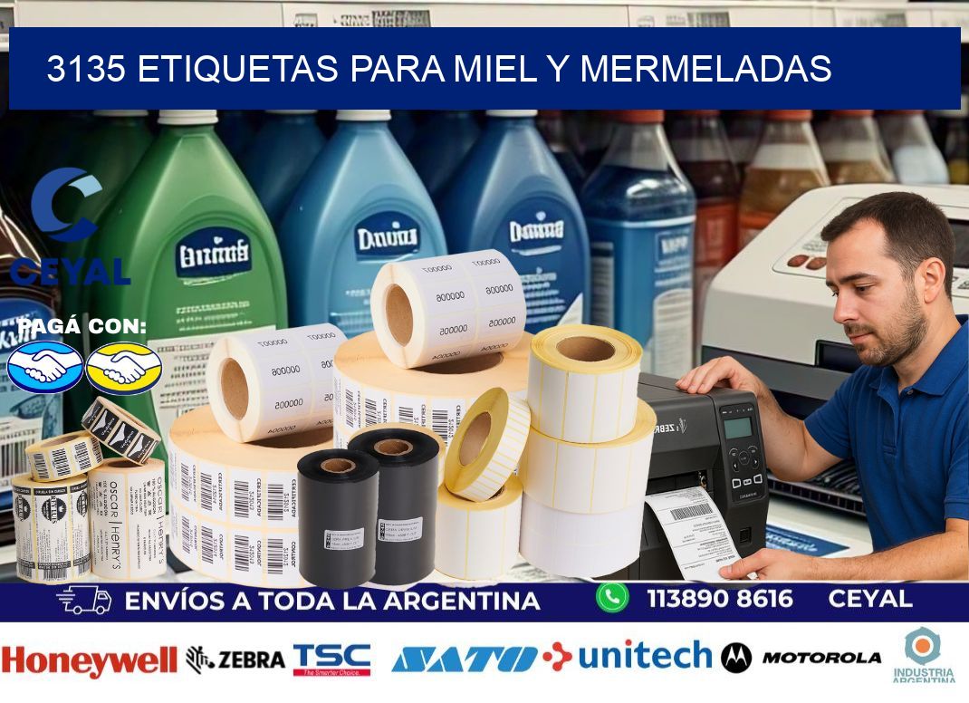 3135 Etiquetas para miel y mermeladas