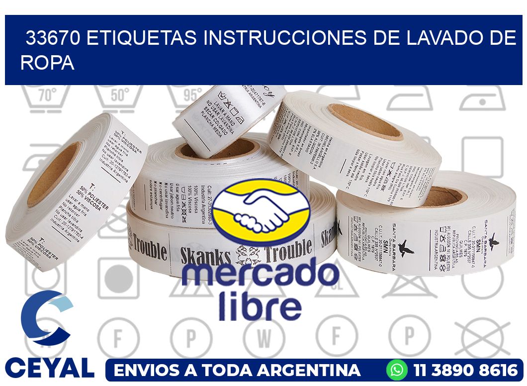 33670 etiquetas instrucciones de lavado de ropa