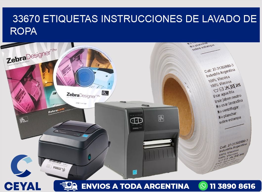 33670 etiquetas instrucciones de lavado de ropa