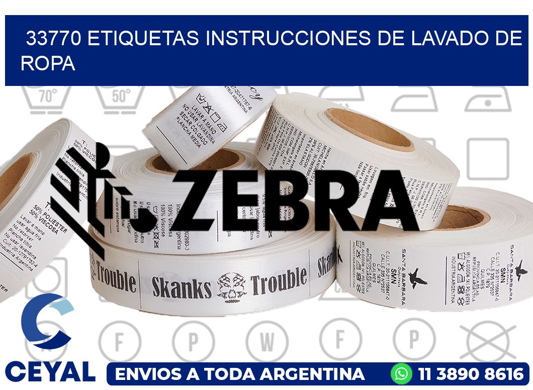 33770 etiquetas instrucciones de lavado de ropa