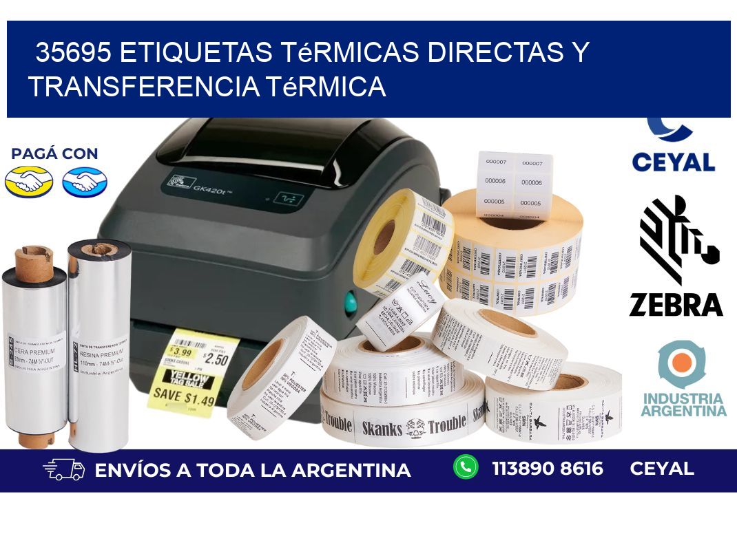 35695 etiquetas térmicas directas y transferencia térmica