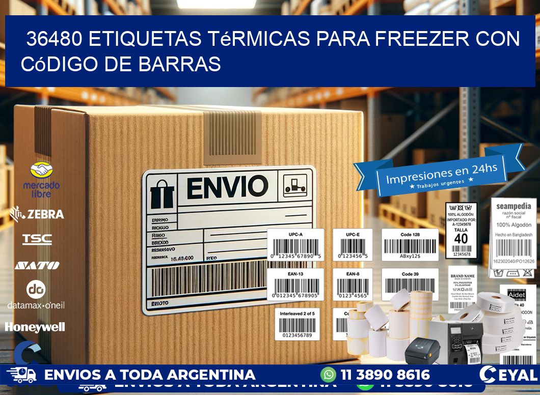 36480 etiquetas térmicas para freezer con código de barras