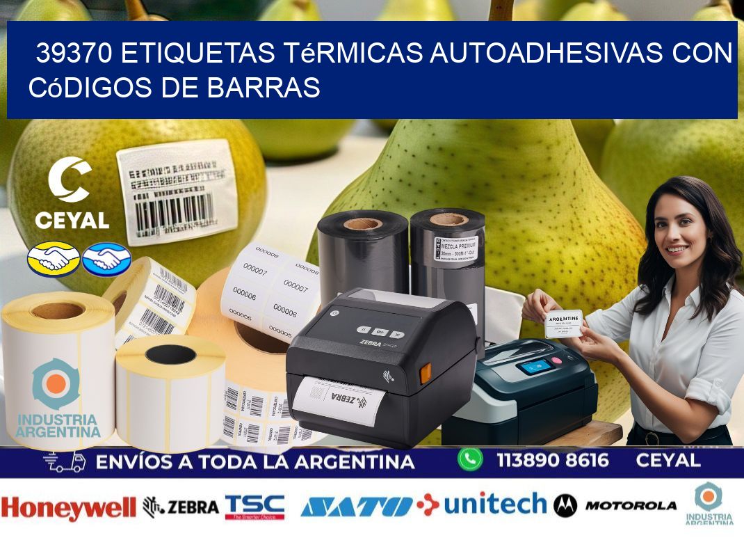 39370 Etiquetas térmicas autoadhesivas con códigos de barras