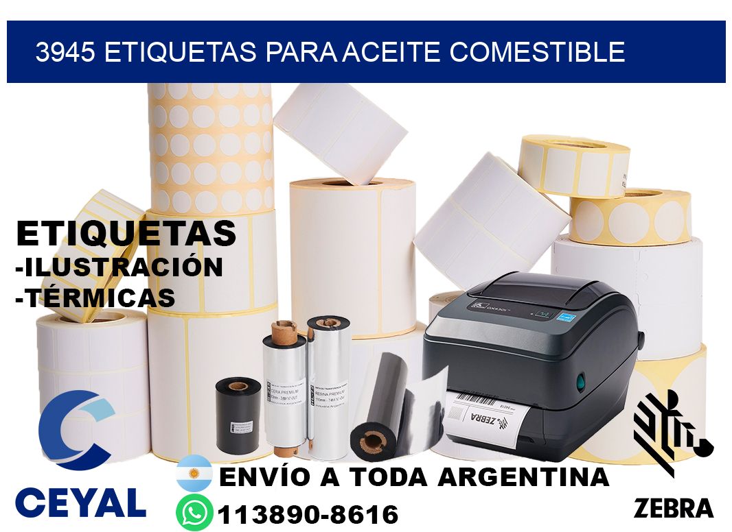 3945 Etiquetas para aceite comestible