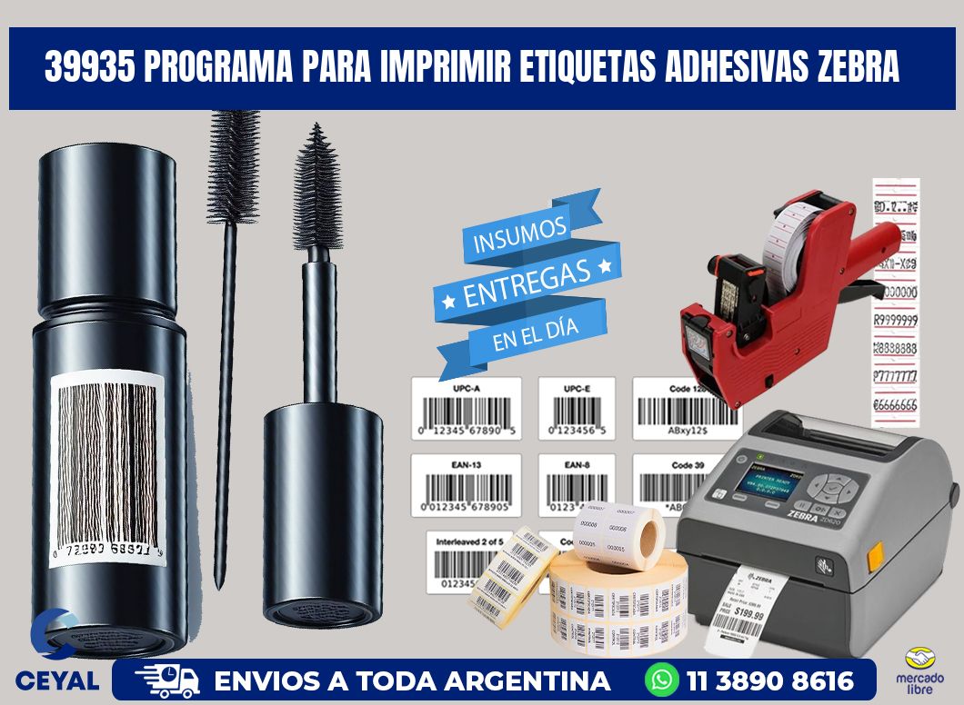 39935 Programa para imprimir etiquetas adhesivas zebra