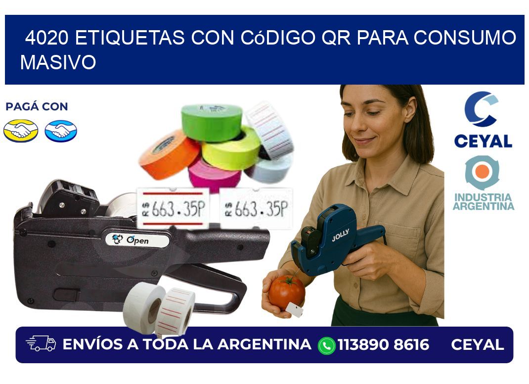 4020 Etiquetas con código QR para consumo masivo