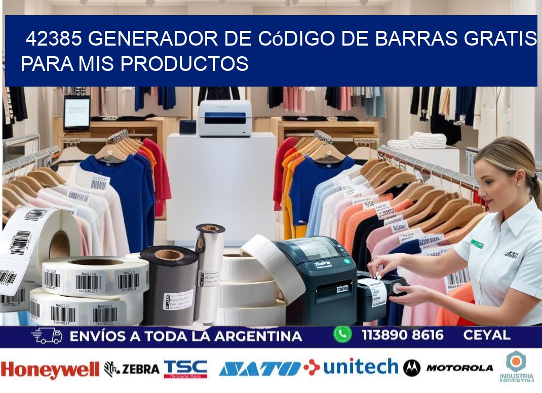 42385 Generador de código de barras gratis para mis productos