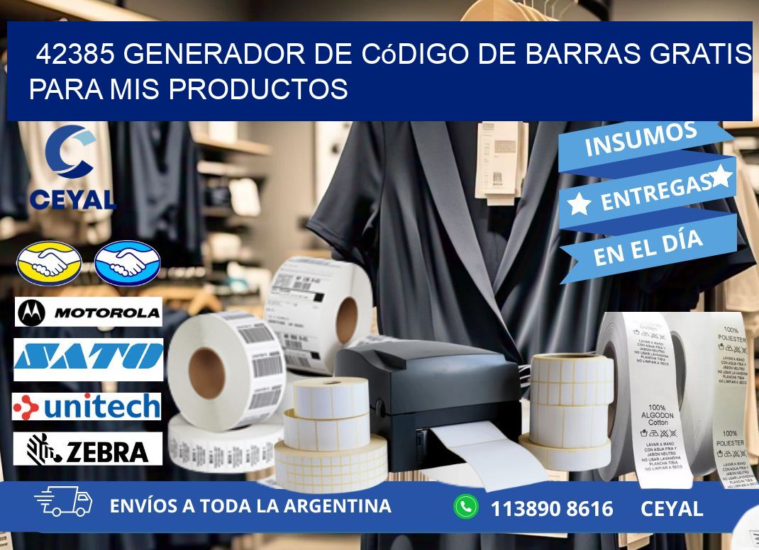 42385 Generador de código de barras gratis para mis productos