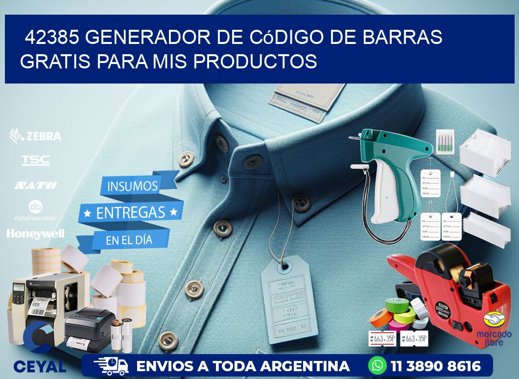 42385 Generador de código de barras gratis para mis productos