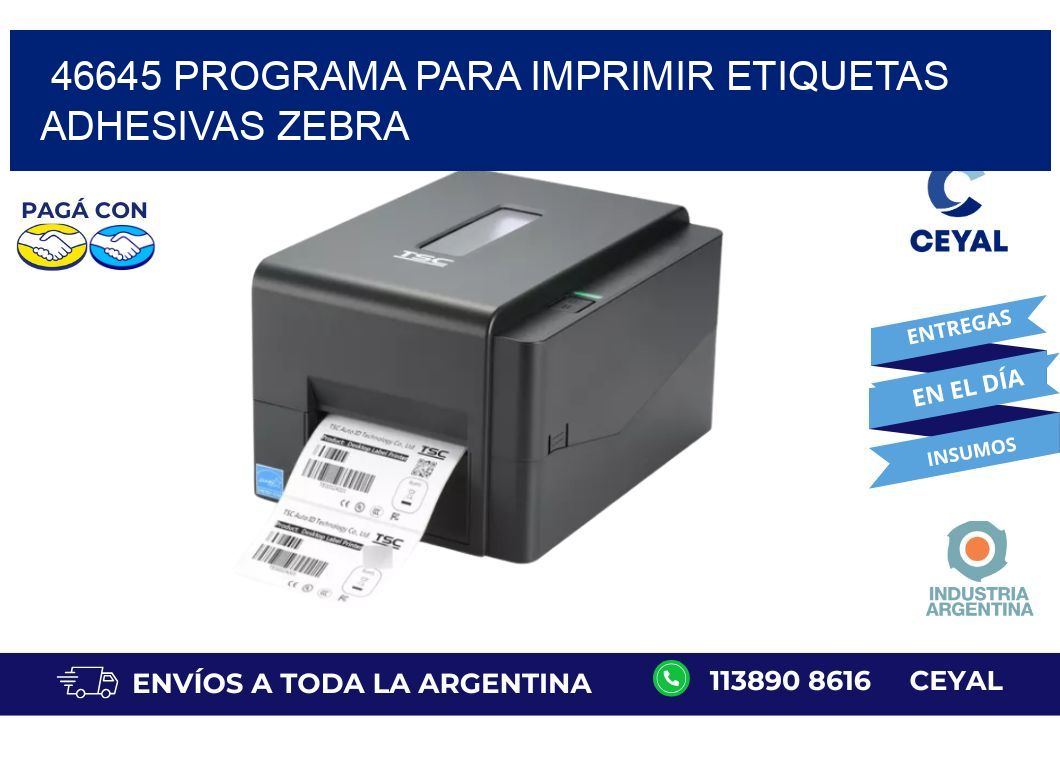 46645 Programa para imprimir etiquetas adhesivas zebra