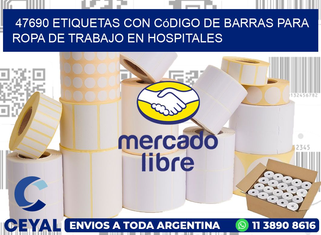 47690 Etiquetas con código de barras para ropa de trabajo en hospitales