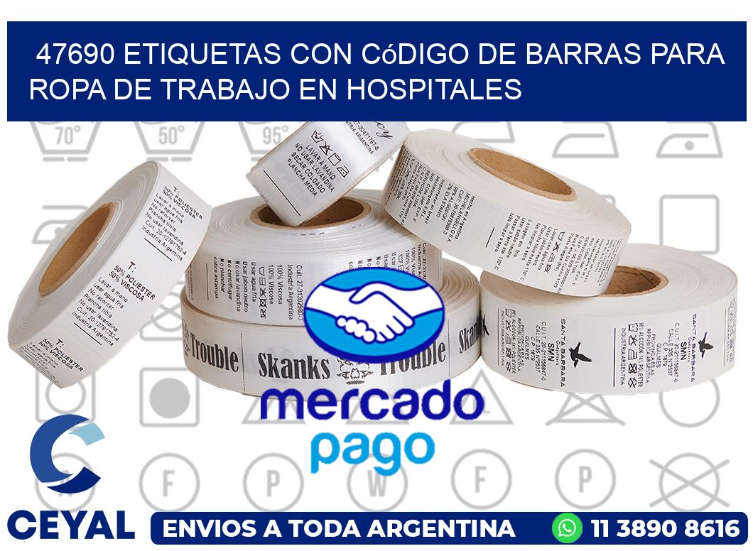 47690 Etiquetas con código de barras para ropa de trabajo en hospitales