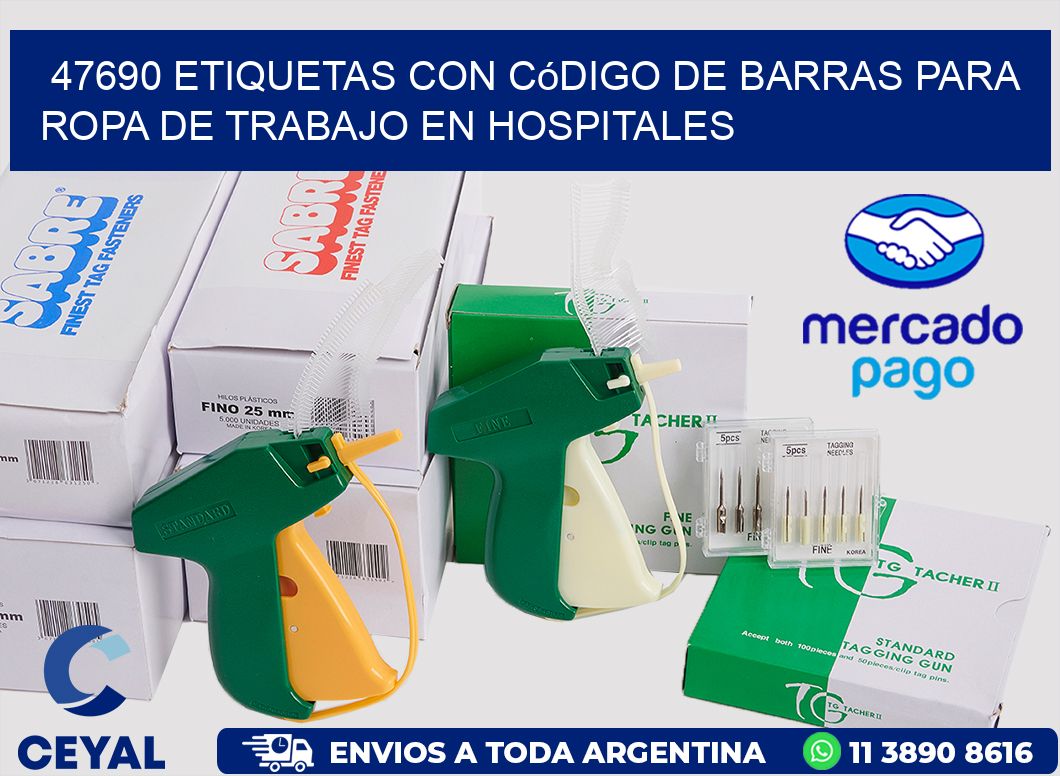 47690 Etiquetas con código de barras para ropa de trabajo en hospitales