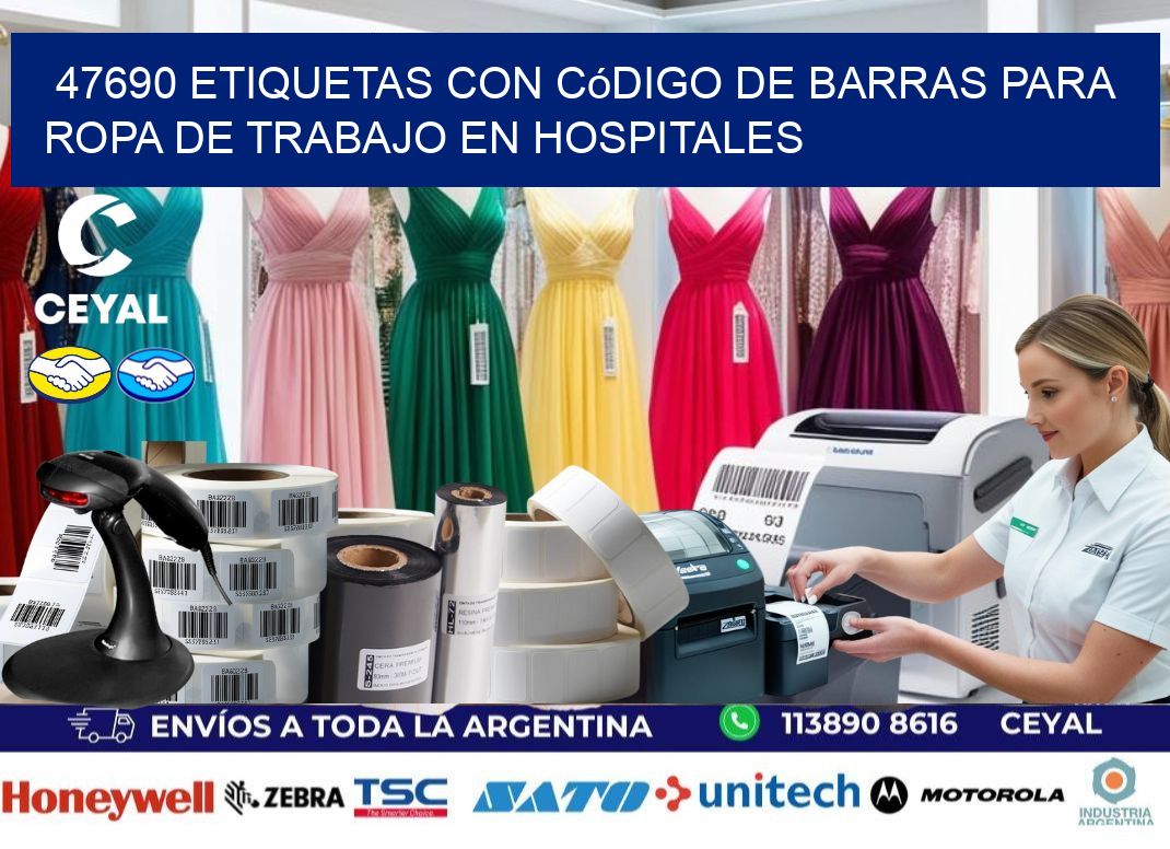 47690 Etiquetas con código de barras para ropa de trabajo en hospitales