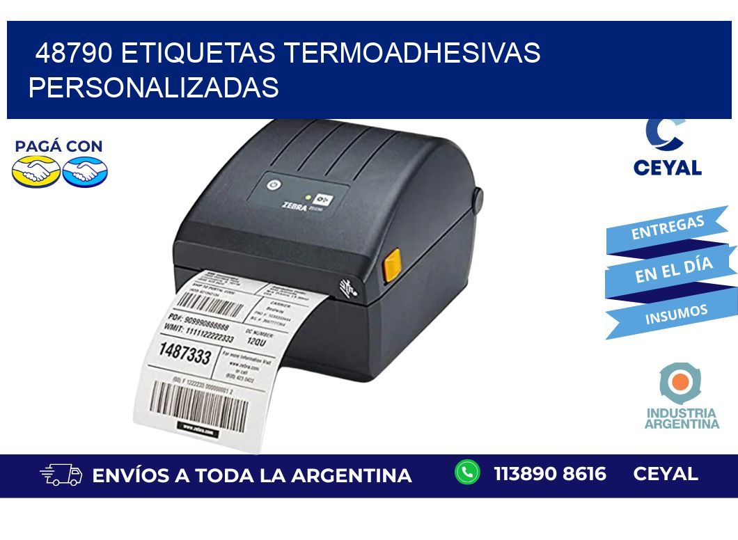48790 Etiquetas termoadhesivas personalizadas