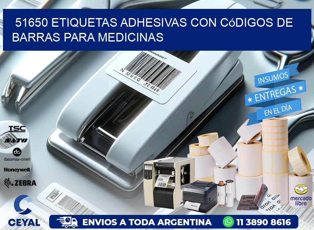51650 etiquetas adhesivas con códigos de barras para medicinas