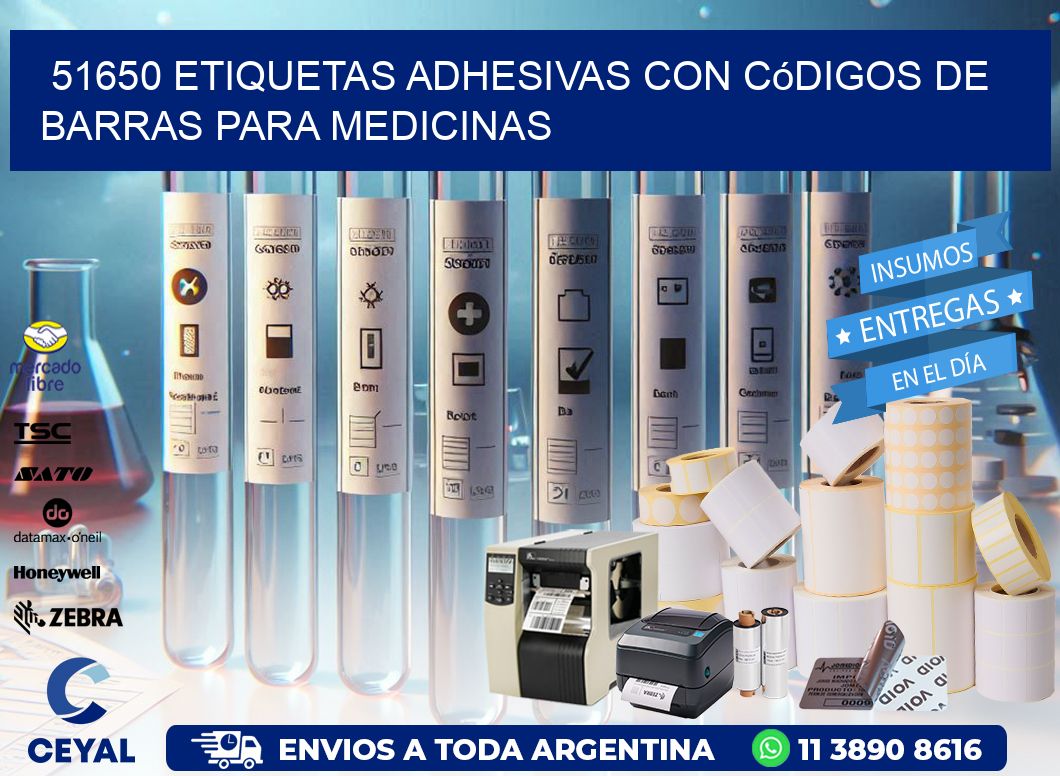 51650 etiquetas adhesivas con códigos de barras para medicinas