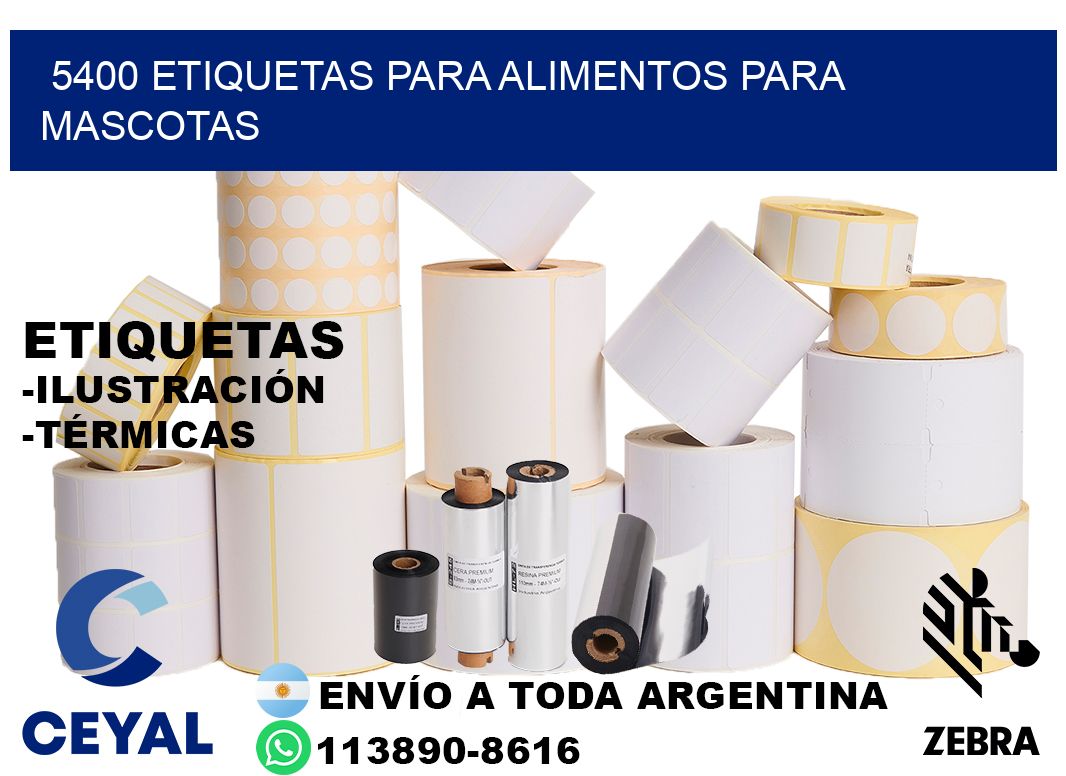 5400 Etiquetas para alimentos para mascotas