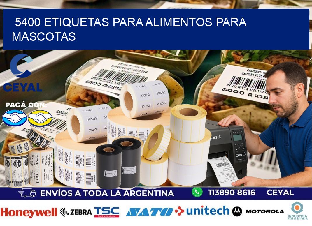 5400 Etiquetas para alimentos para mascotas