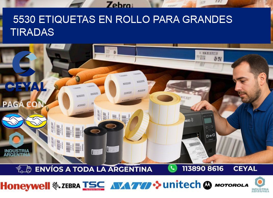 5530 Etiquetas en rollo para grandes tiradas