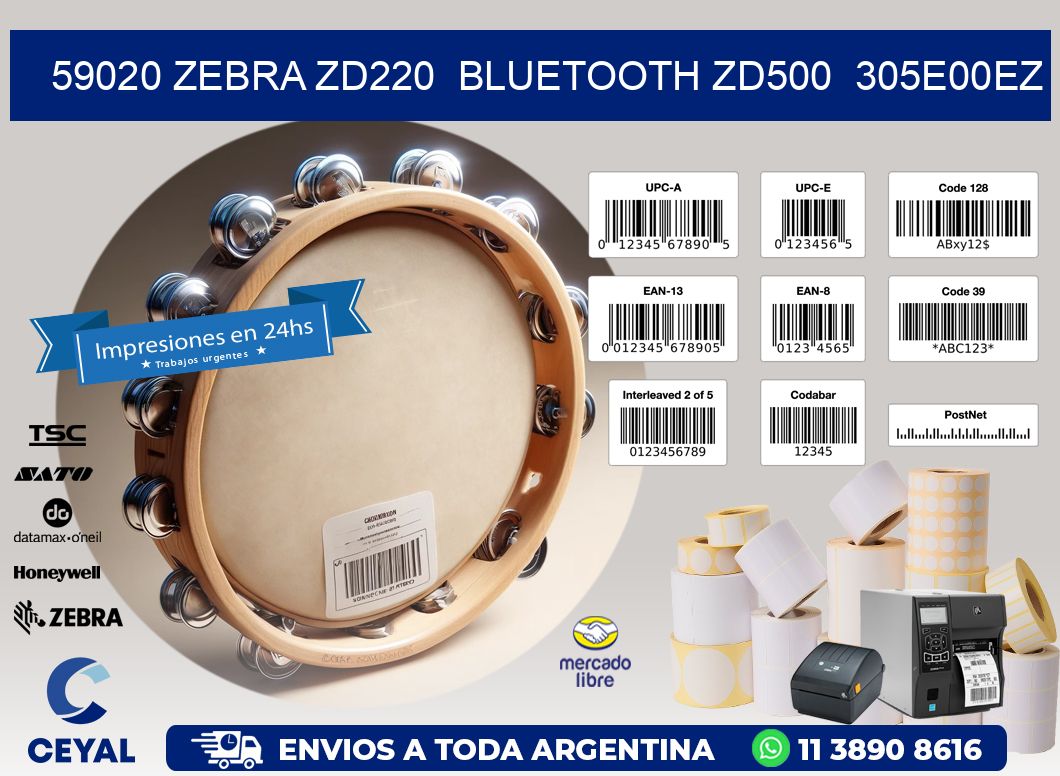 59020 Zebra ZD220  Bluetooth ZD500  305E00EZ