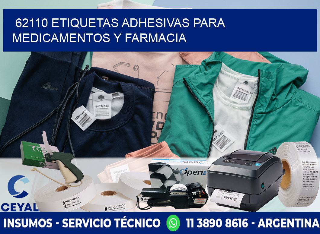 62110 Etiquetas adhesivas para medicamentos y farmacia