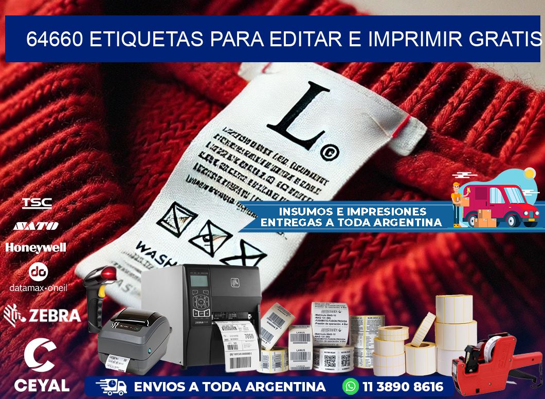 64660 Etiquetas para editar e imprimir gratis