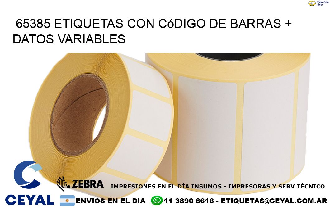65385 etiquetas con código de barras + datos variables