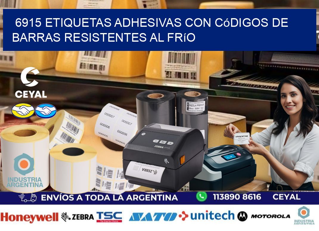 6915 Etiquetas adhesivas con códigos de barras resistentes al frío