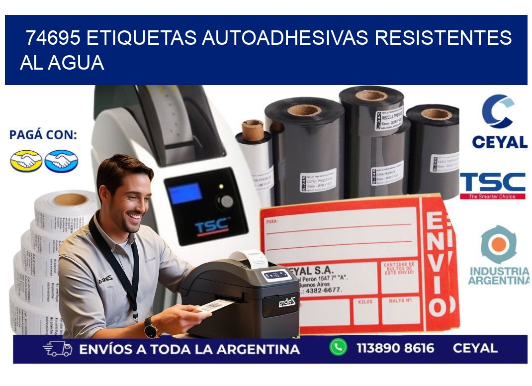 74695 etiquetas autoadhesivas resistentes al agua