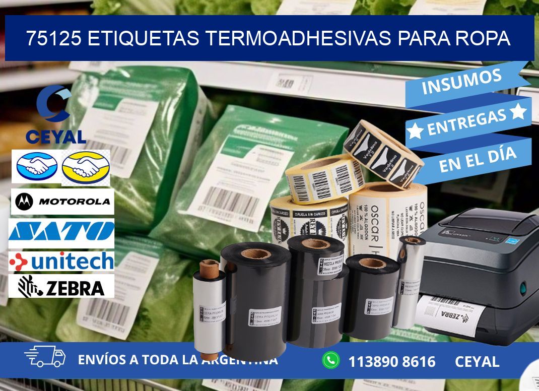 75125 Etiquetas termoadhesivas para ropa