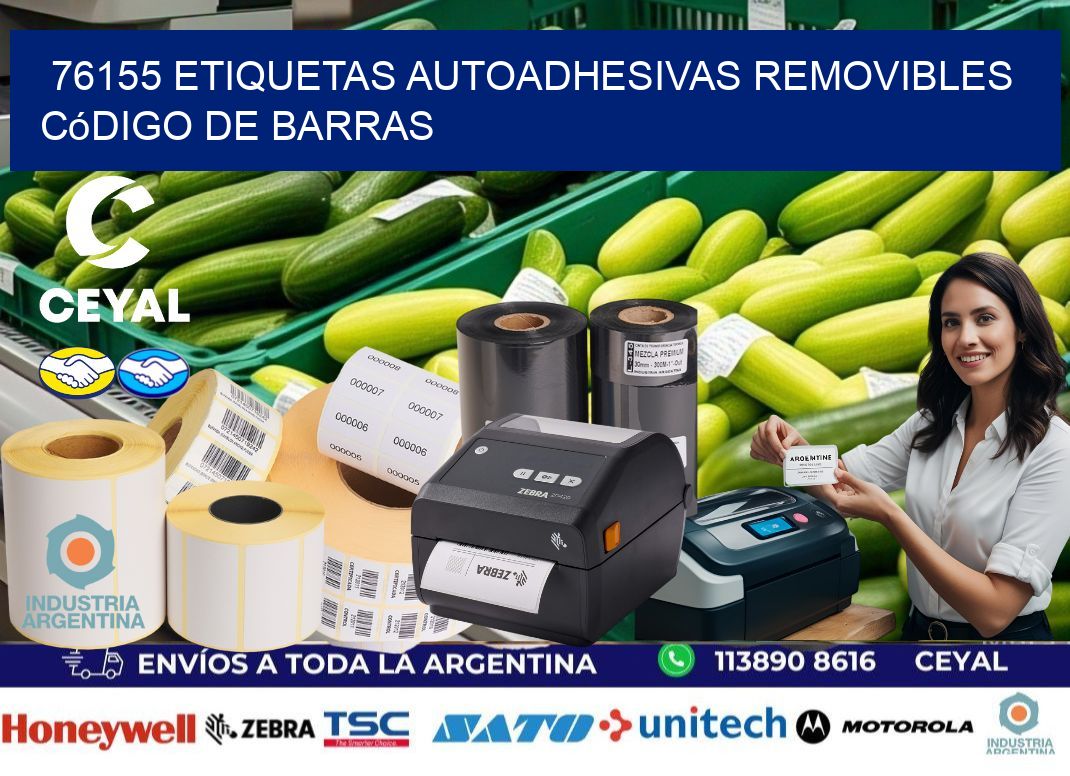 76155 etiquetas autoadhesivas removibles código de barras