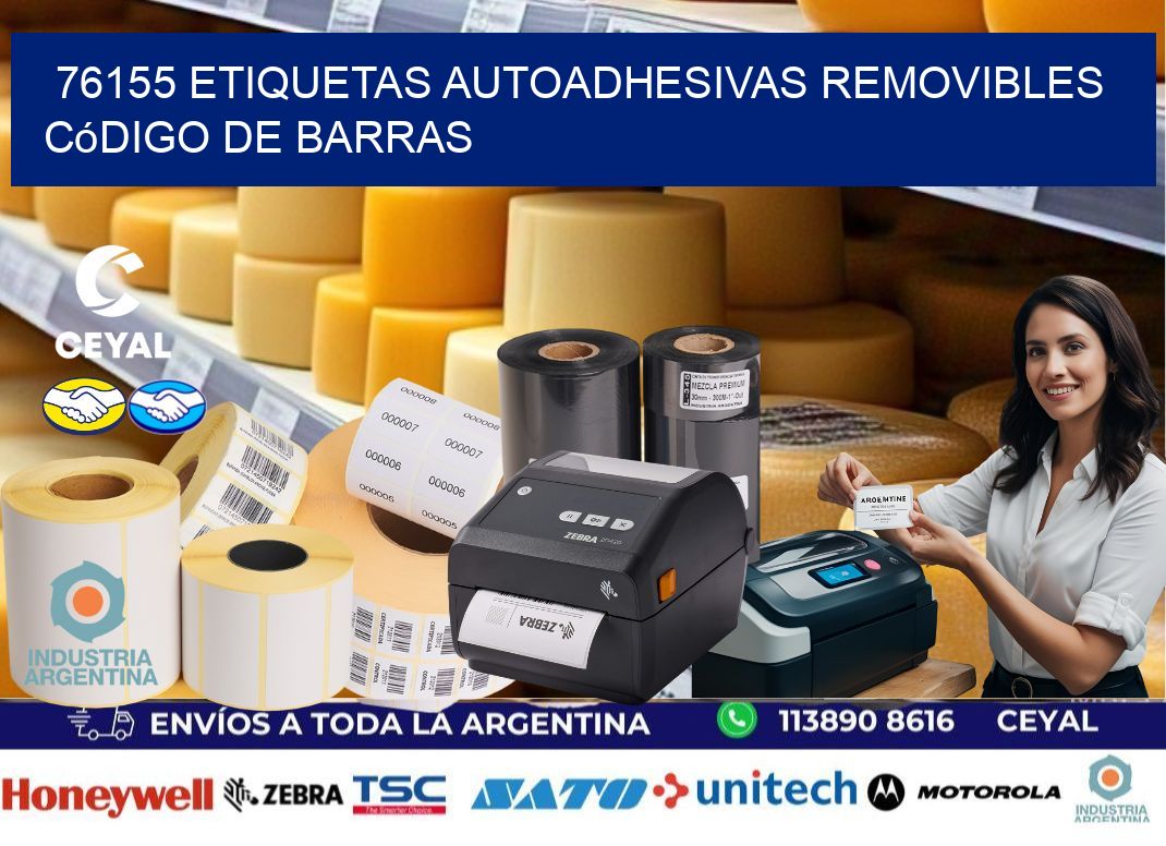 76155 etiquetas autoadhesivas removibles código de barras