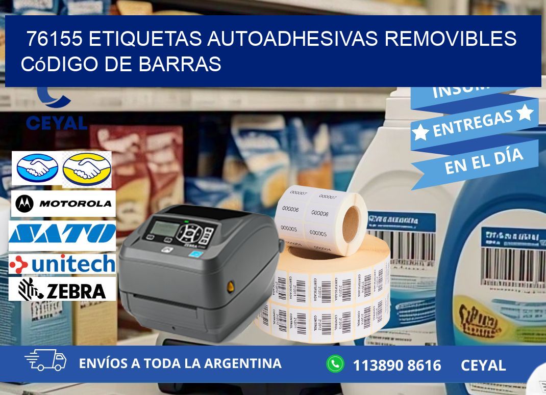 76155 etiquetas autoadhesivas removibles código de barras