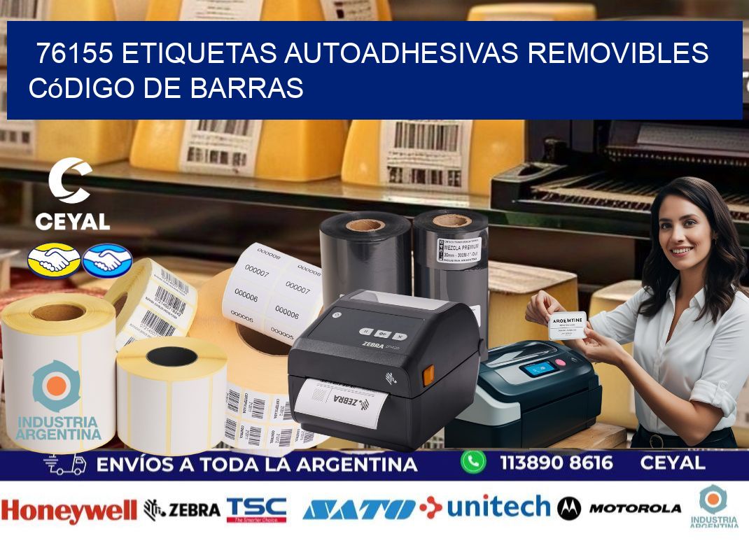 76155 etiquetas autoadhesivas removibles código de barras