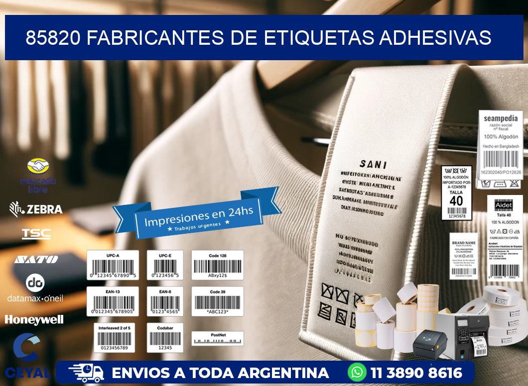 85820 Fabricantes de etiquetas adhesivas