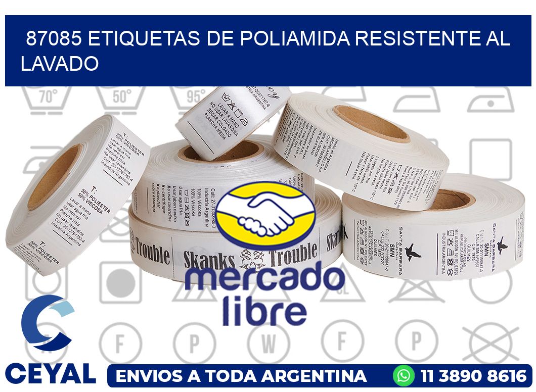 87085 Etiquetas de poliamida resistente al lavado