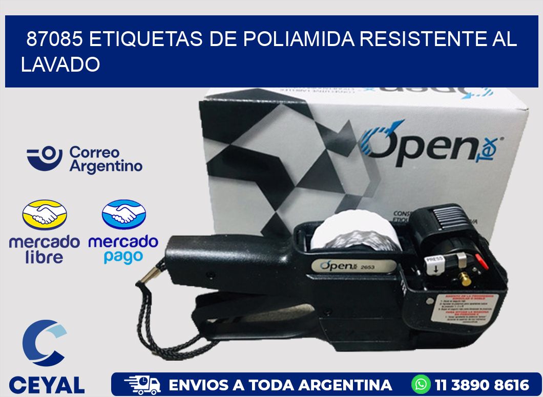 87085 Etiquetas de poliamida resistente al lavado