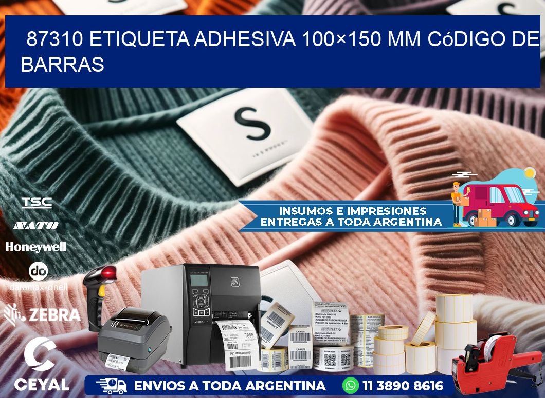 87310 etiqueta adhesiva 100×150 mm código de barras