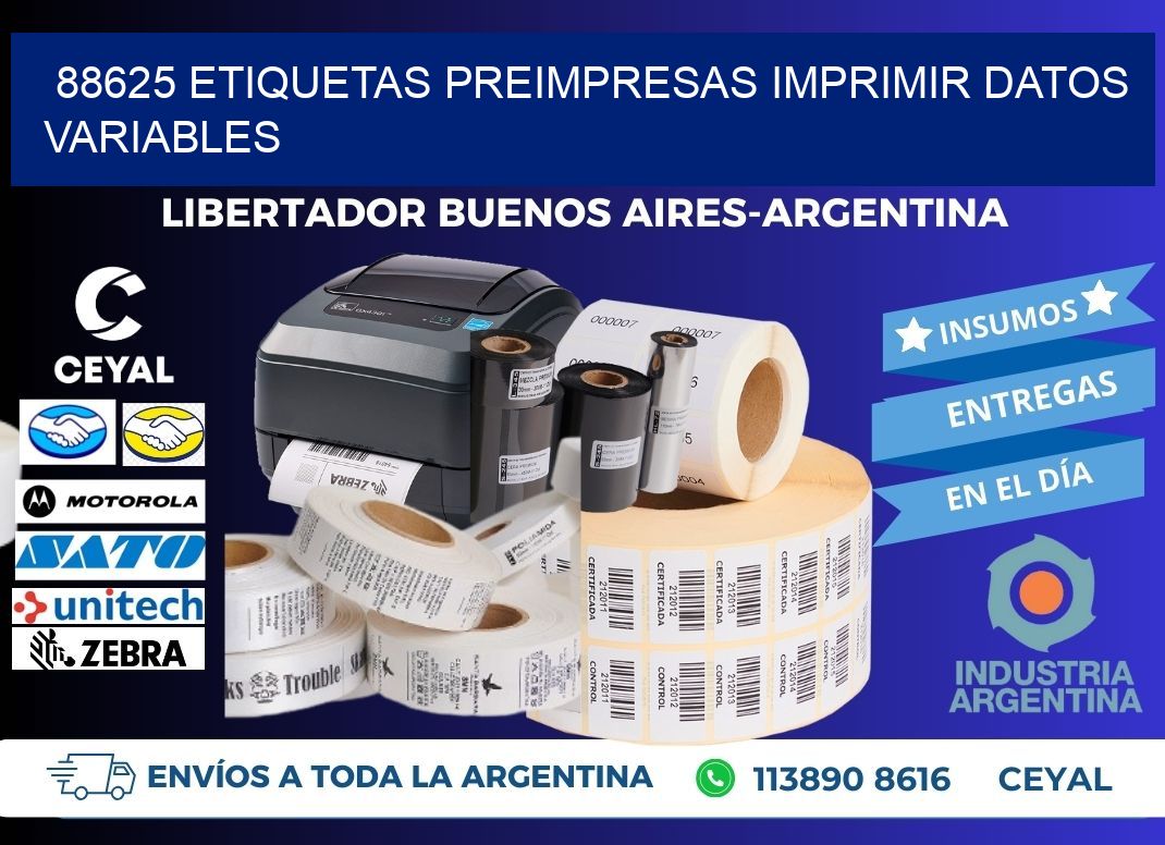88625 Etiquetas preimpresas imprimir datos variables