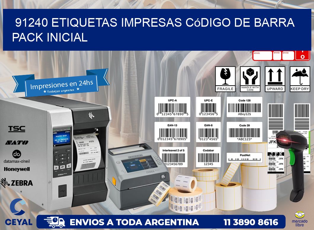 91240 Etiquetas Impresas código De Barra Pack Inicial