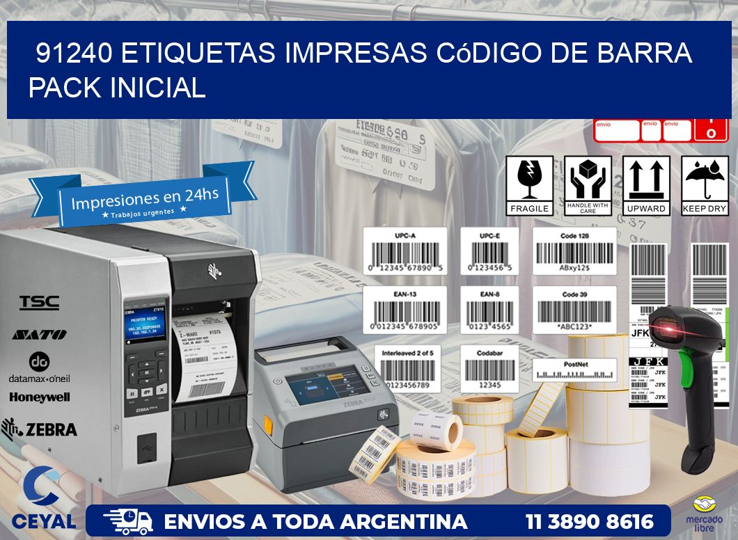 91240 Etiquetas Impresas código De Barra Pack Inicial