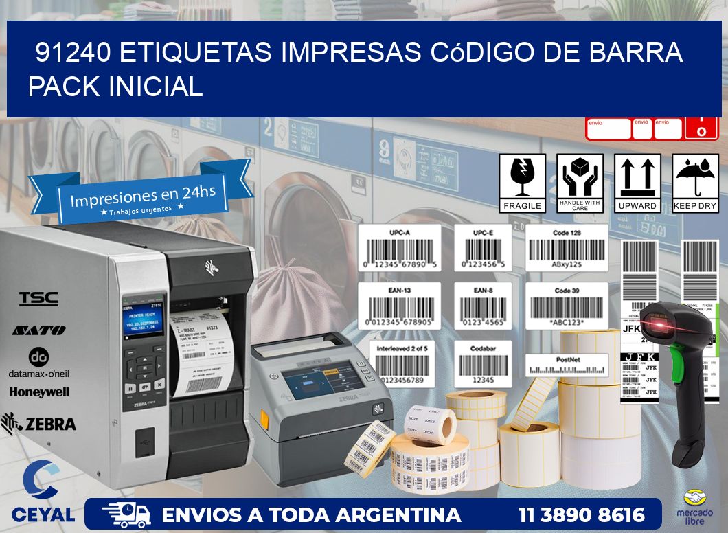 91240 Etiquetas Impresas código De Barra Pack Inicial