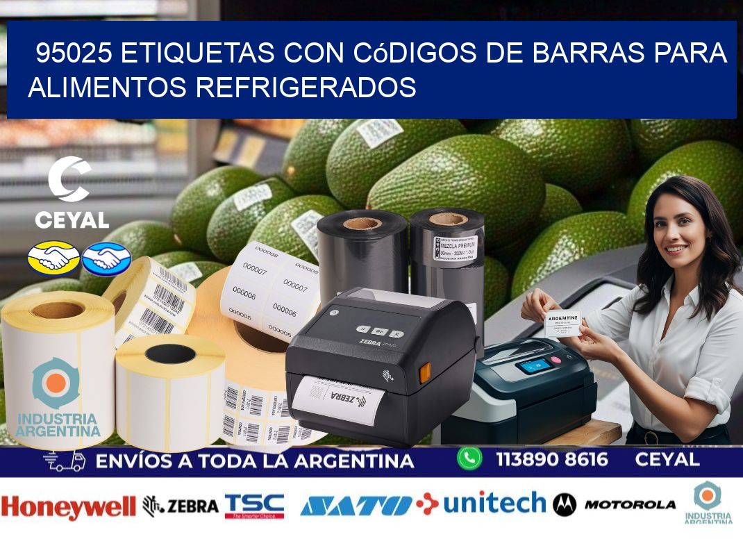 95025 Etiquetas con códigos de barras para alimentos refrigerados