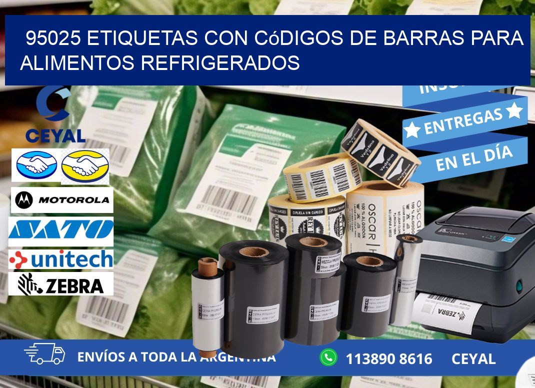 95025 Etiquetas con códigos de barras para alimentos refrigerados