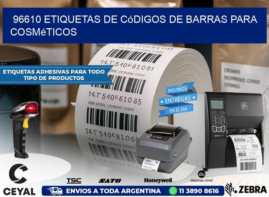 96610 etiquetas de códigos de barras para cosméticos
